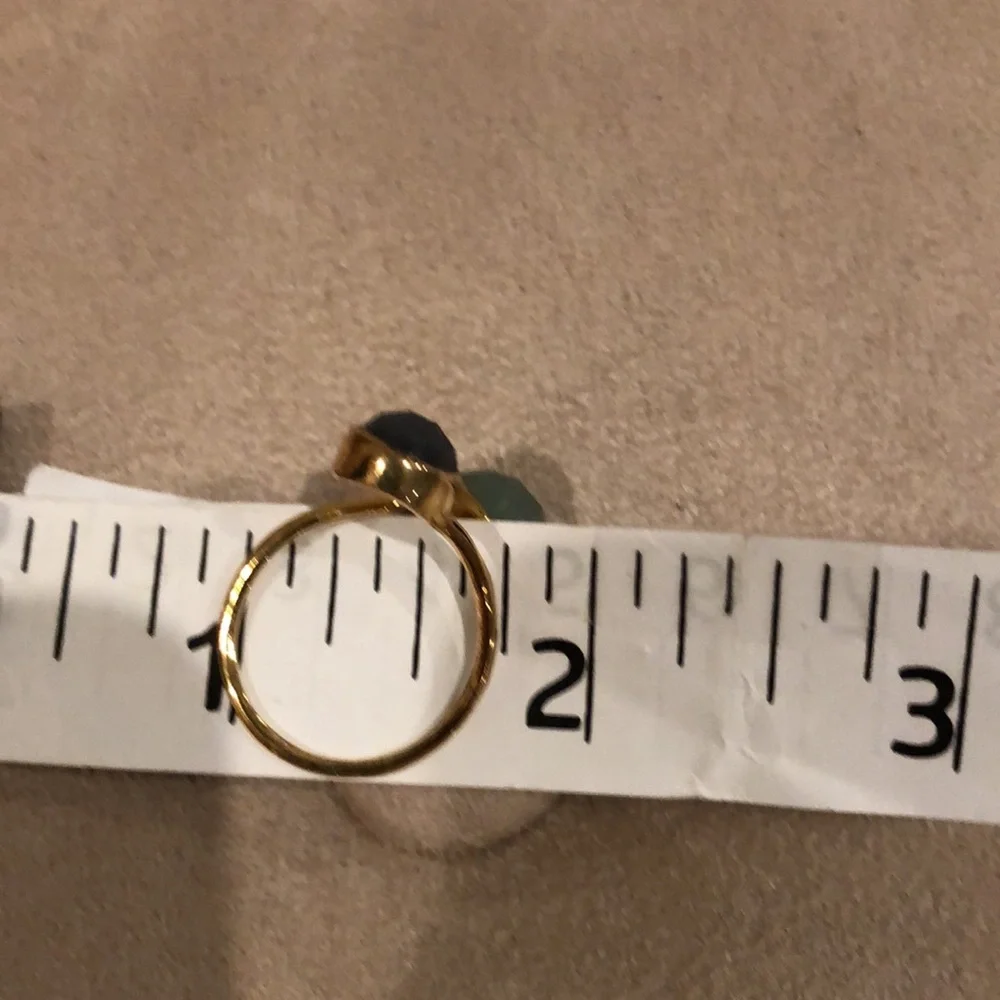 Elegant Gold Wraparound Ring with Blue and Green Stones